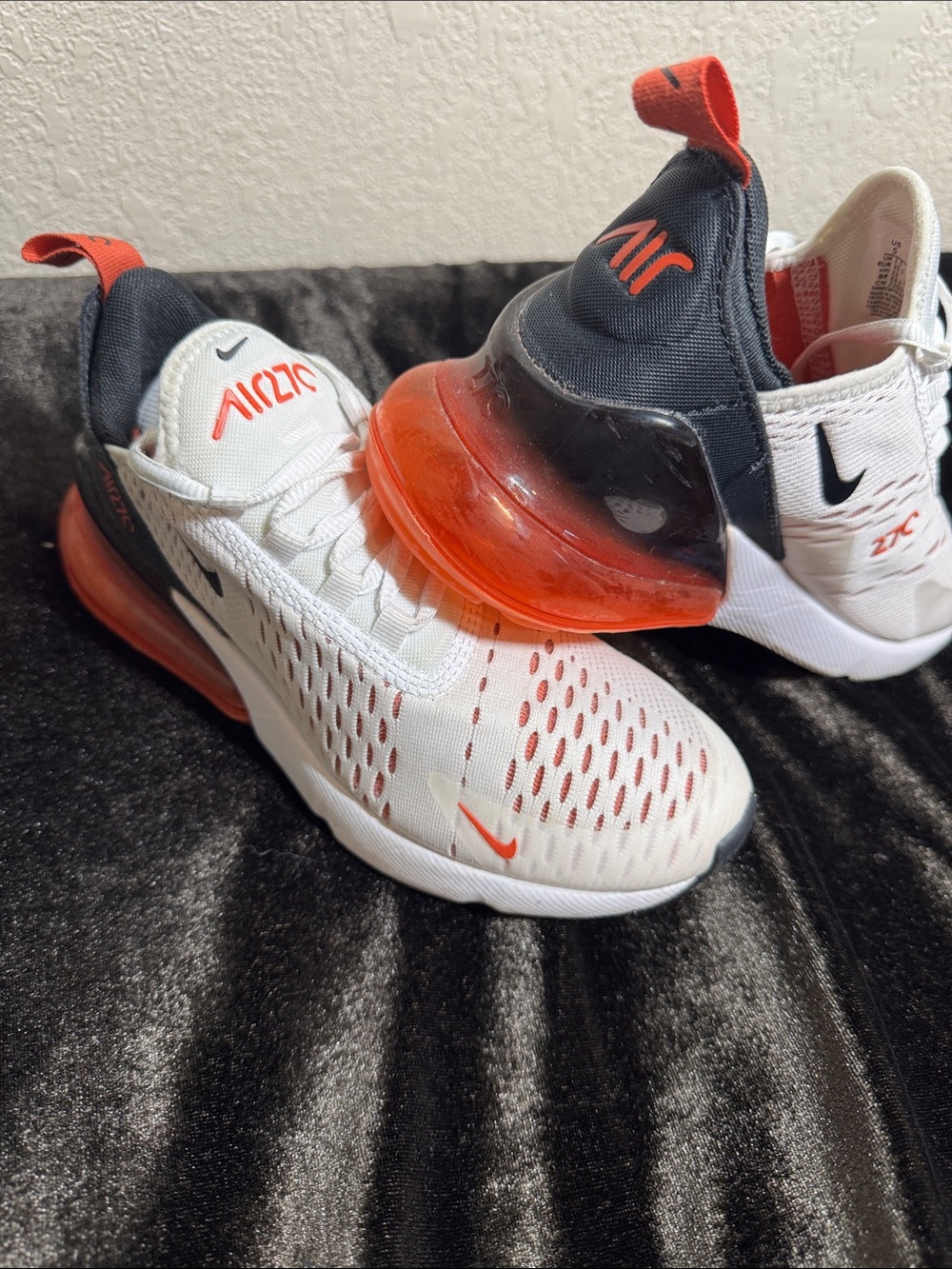 Nike Air Max 270 White & Orange Sneakers 5